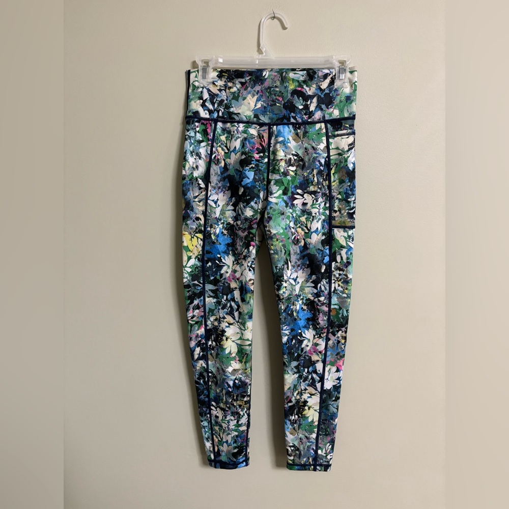 Sweaty Betty Multicolor Floral Super Sculpt Activewear Leggings Pants Size 8-10